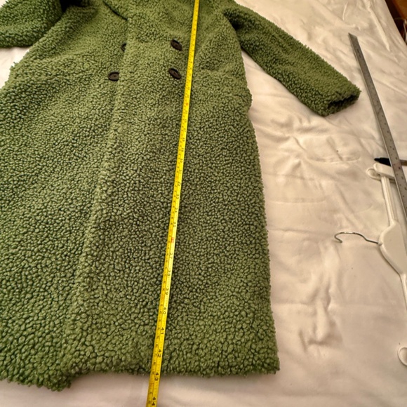 Zara Green Boucle Double Breasted Coat Size XS Parisian Style As Seen In Paris - Picture 7 of 8